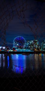 Fence,Ball,Cities,Night