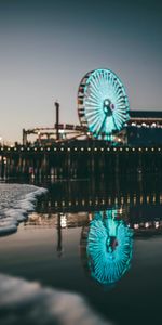 Ferris Wheel,Lights,Reflection,Miscellanea,Miscellaneous,Water