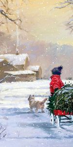 Fir Trees,Winter,Pictures,Children