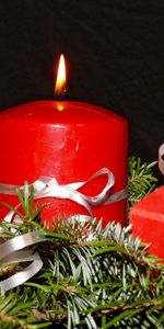 Fire,Christmas,Holiday,Needles,Ribbons,Holidays,Candles,Ribbon