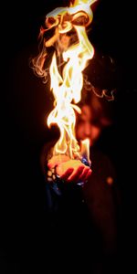 Fire,Dark,Hand,Person,Flame,Human