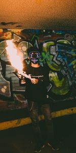 Fire,Miscellanea,Miscellaneous,Neon,Mask,Graffiti