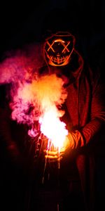 Fire,Miscellaneous,Human,Smoke,Person,Dark,Miscellanea,Mask