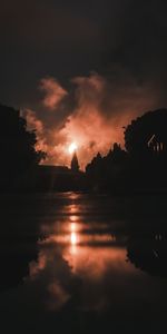 Fire,Reflection,Bright,Smoke,Night,Dark