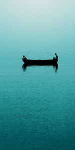 Fishermen,Boat,Fishing,Sea,Minimalism