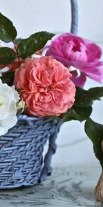 Flowers,Basket,Figurine,Roses,Angel