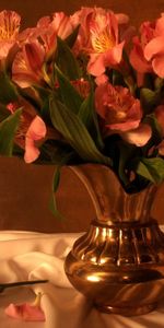 Flowers,Bouquet,Alstroemeria,Jug,Cloth