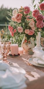 Flowers,Bouquet,Table,Decoration,Roses