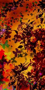 Flowers,Leaves,Mood,Creative,Abstract,Autumn,Butterflies