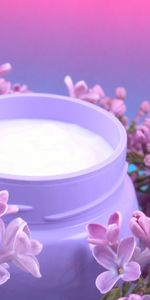 Flowers,Lilac,Bank,Miscellanea,Miscellaneous,Jar,Cream