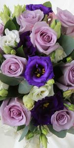 Flowers,Lisianthus Russell,Lisiantus Russell,Bouquet,Composition,Roses