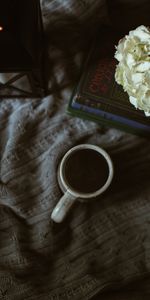 Flowers,Miscellanea,Miscellaneous,Cloth,Cup,Book,Coffee