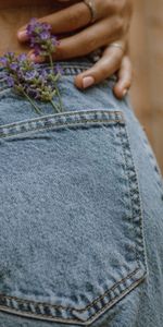 Flowers,Miscellanea,Miscellaneous,Pocket,Hand,Ring,Jeans