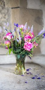 Rose,Fleurs,Une Rose,Vase,Lavande,Bouquet