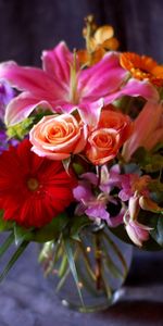 Flowers,Rose,Rose Flower,Bouquet,Calla,Lily,Callas,Gerbera,Composition,Orchid,Vase