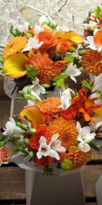 Bouquets,Calla,Parcelle,Beaucoup,Dahlias,Callas,Freesia,Fleurs,Roses