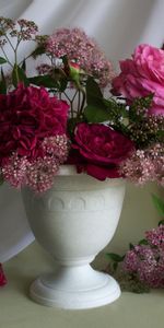 Flowers,Roses,Bud,Bouquet,Cloth,Vase,Angel