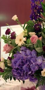 Flowers,Roses,Decorations,Gerberas,Serving,Lisianthus Russell,Lisiantus Russell,Hydrangea