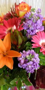 Lilies,Freesia,Gerberas,Bouquet,Fleurs,Roses