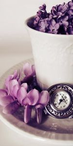 Flowers,Tea Set,Perfume,Lilac,Clock