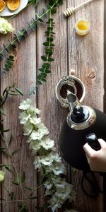 Flowers,Teapot,Kettle,Food,Hand,Cup,Tea