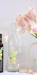 Flowers,Tulips,Petals,Jug,Bottles,Bottle