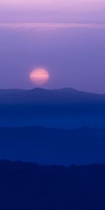 Les Collines,Collines,Brouillard,Nature,Nuit,Lune