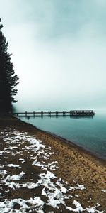 Costa,Naturaleza,Muelle,Niebla