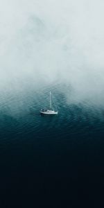 Fog,Ocean,Boat,Lonely,Alone,Minimalism