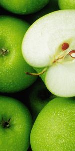 Food,Apples,Leaf,Half,Drops,Fruits