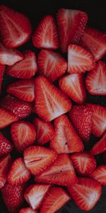 Food,Berries,Ripe,Lobules,Slices,Strawberry