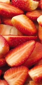 Food,Berry,Lobules,Strawberry,Background,Slices