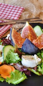 Food,Cheese,Fig,Salad,Tomatoes,Vegetables