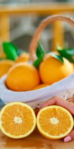 Food,Citrus,Lobules,Slices,Hand,Fruit