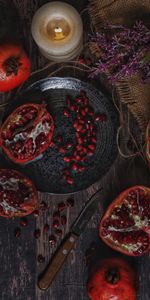 Food,Cloth,Candle,Garnet,Pomegranate,Still Life