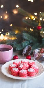 Cookies,Une Tasse,Coupe,Guirlande,Les Makaroons,Guirlandes,Nourriture,Macarons,Rose