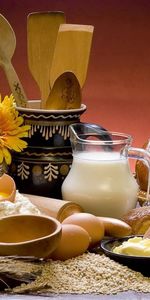 Food,Eggs,Carafe,Decanter,Bread,Milk,Flour,Groats,Bakery Products,Baking