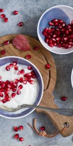 Food,Garnet,Grain,Yogurt,Yoghurt,Cream,Grains,Pomegranate