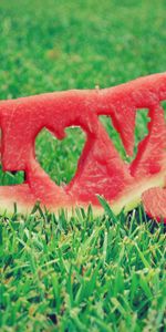 Food,Grass,Inscription,Lawn,Watermelon,Word,Love