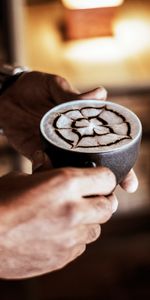 Food,Hands,Beverage,Cup,Drink,Cappuccino,Pattern