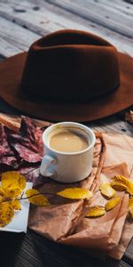 Food,Hat,Leaves,Coffee