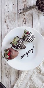 Food,Inscription,Word,Enjoyment,Strawberry,Desert