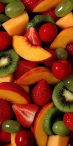 Food,Kiwi,Berries,Strawberry,Fruits,Grapes