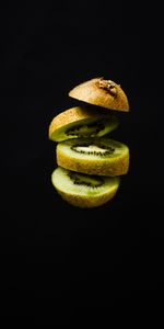 Food,Kiwi,Fruit,Black Background