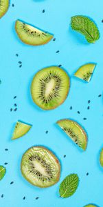 Food,Kiwi,Grains,Lobules,Slices,Mint,Grain,Leaves