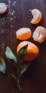 Food,Leaves,Citrus,Lobules,Slices,Mandarin,Tangerine,Fruit