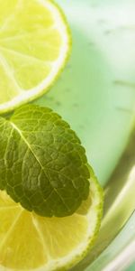 Food,Leaves,Lemon,Lobules,Lemonade,Slices,Mint