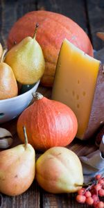 Food,Pears,Cheese,Honey,Fruits,Vegetables,Pumpkin,Still Life