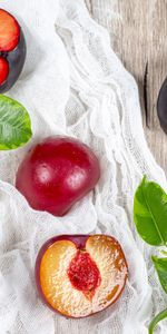 Food,Plum,Wood,Cloth,Fruit,Leaves,Wooden