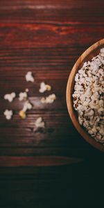 Food,Popcorn,Wood,Surface,Plate,Wooden